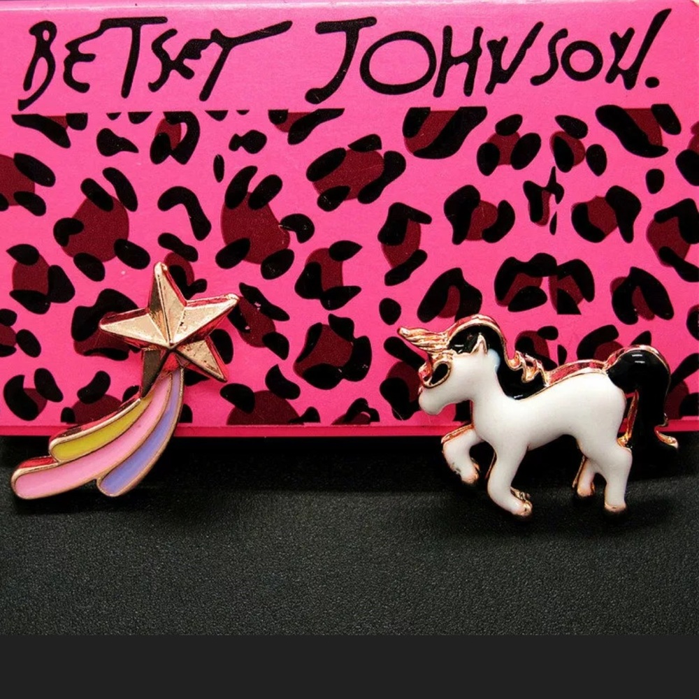 Betsey Johnson Enamel Mismatched Earrings